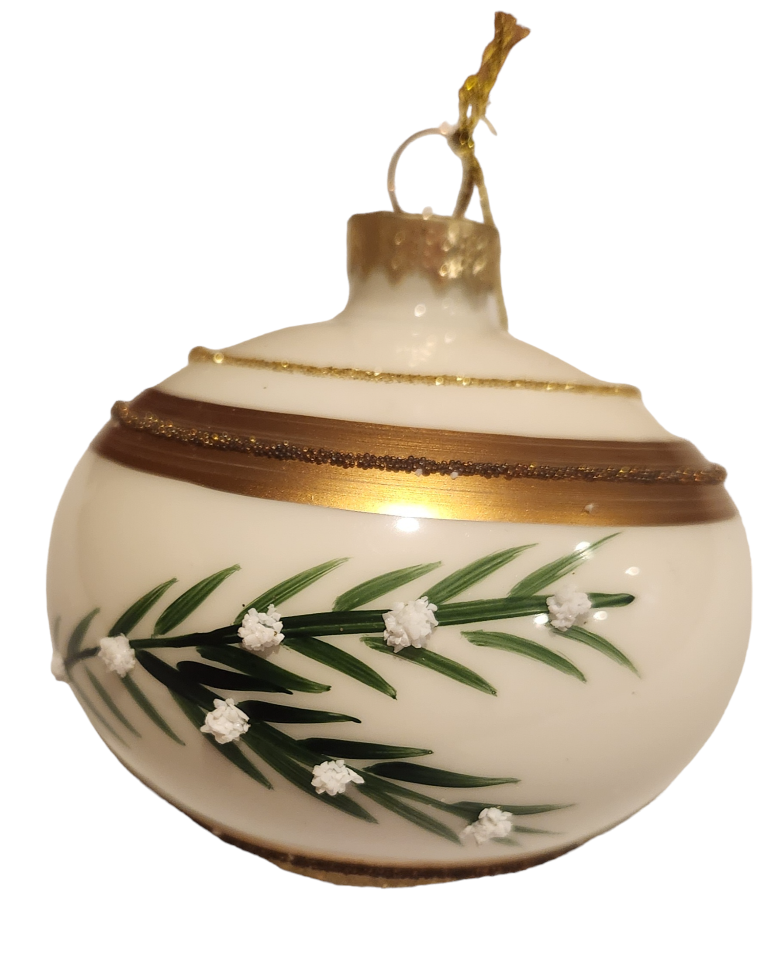 White W/Gold Ornament