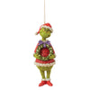 Grinch Holding Wreath - Hanging Ornament