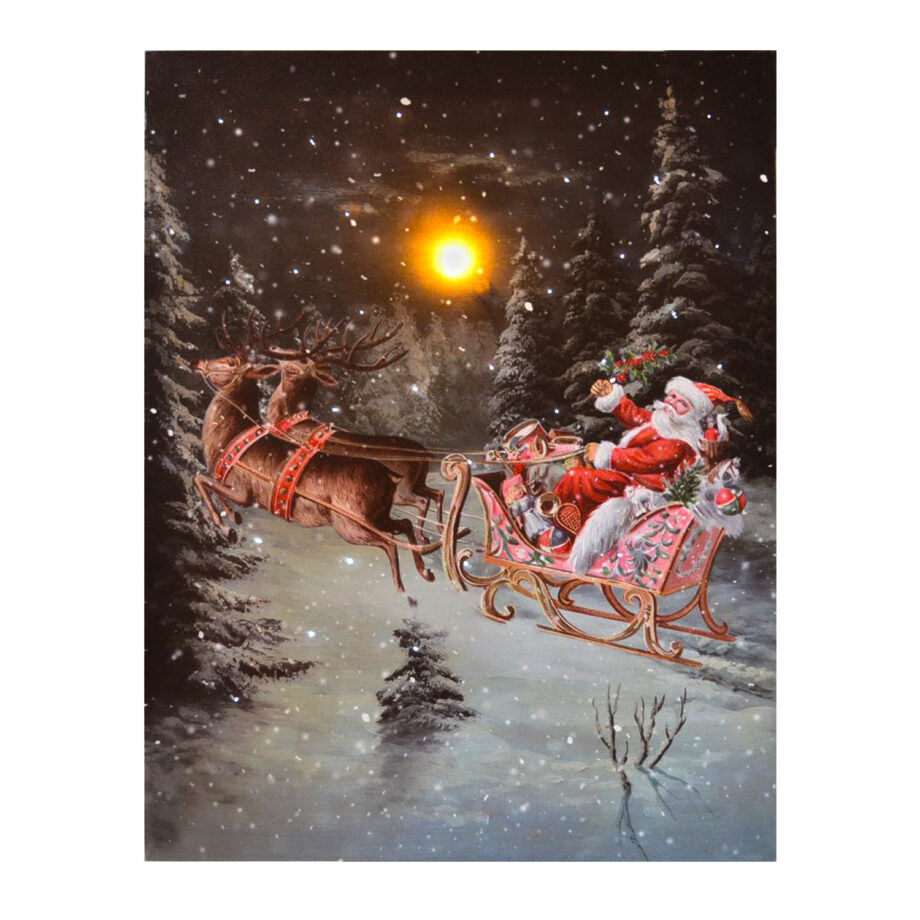 Santa in Sleigh Night Scene