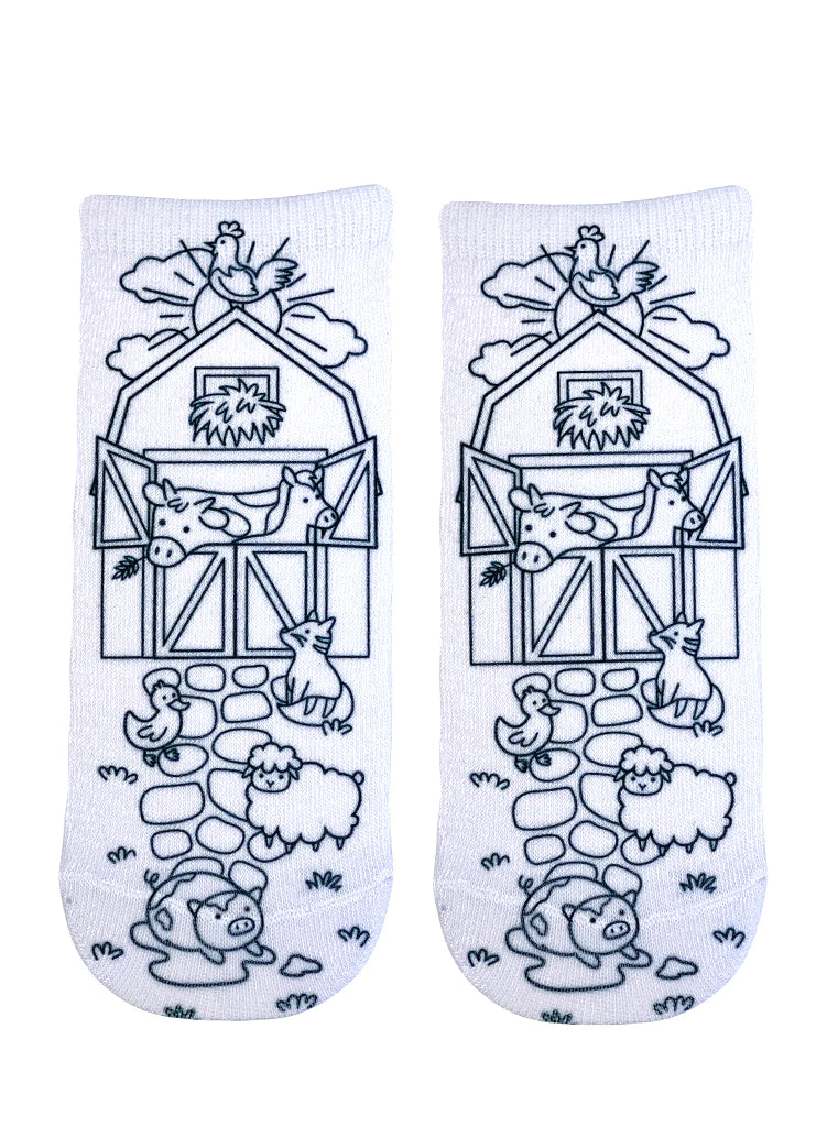 Farm Coloring Sock