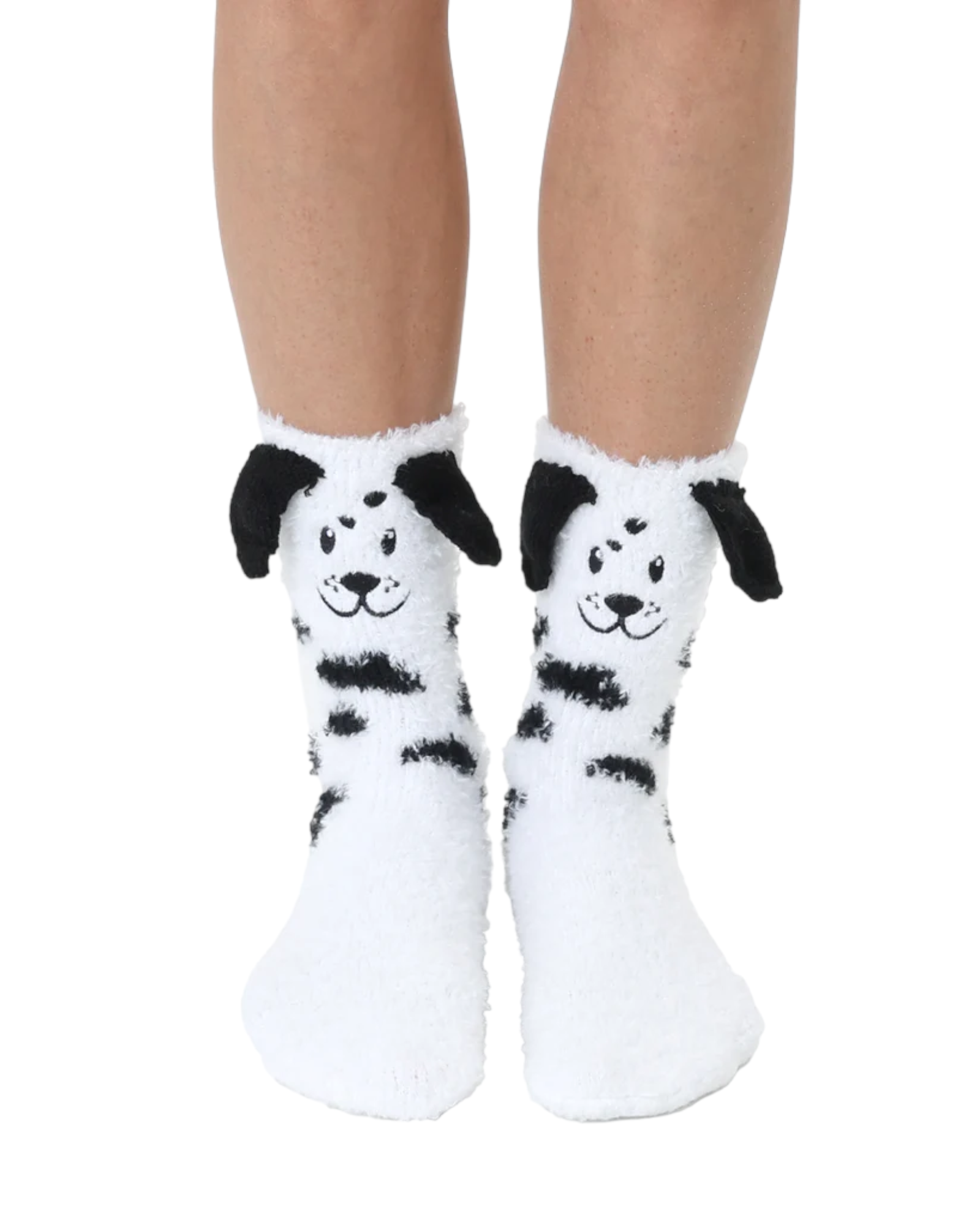 Fuzzy Dalmatian Crew Socks