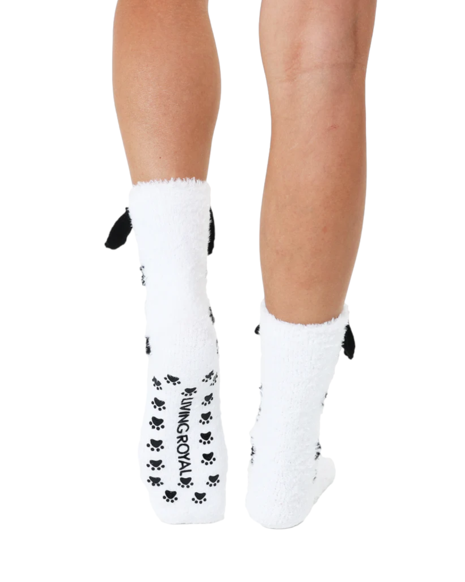 Fuzzy Dalmatian Crew Socks
