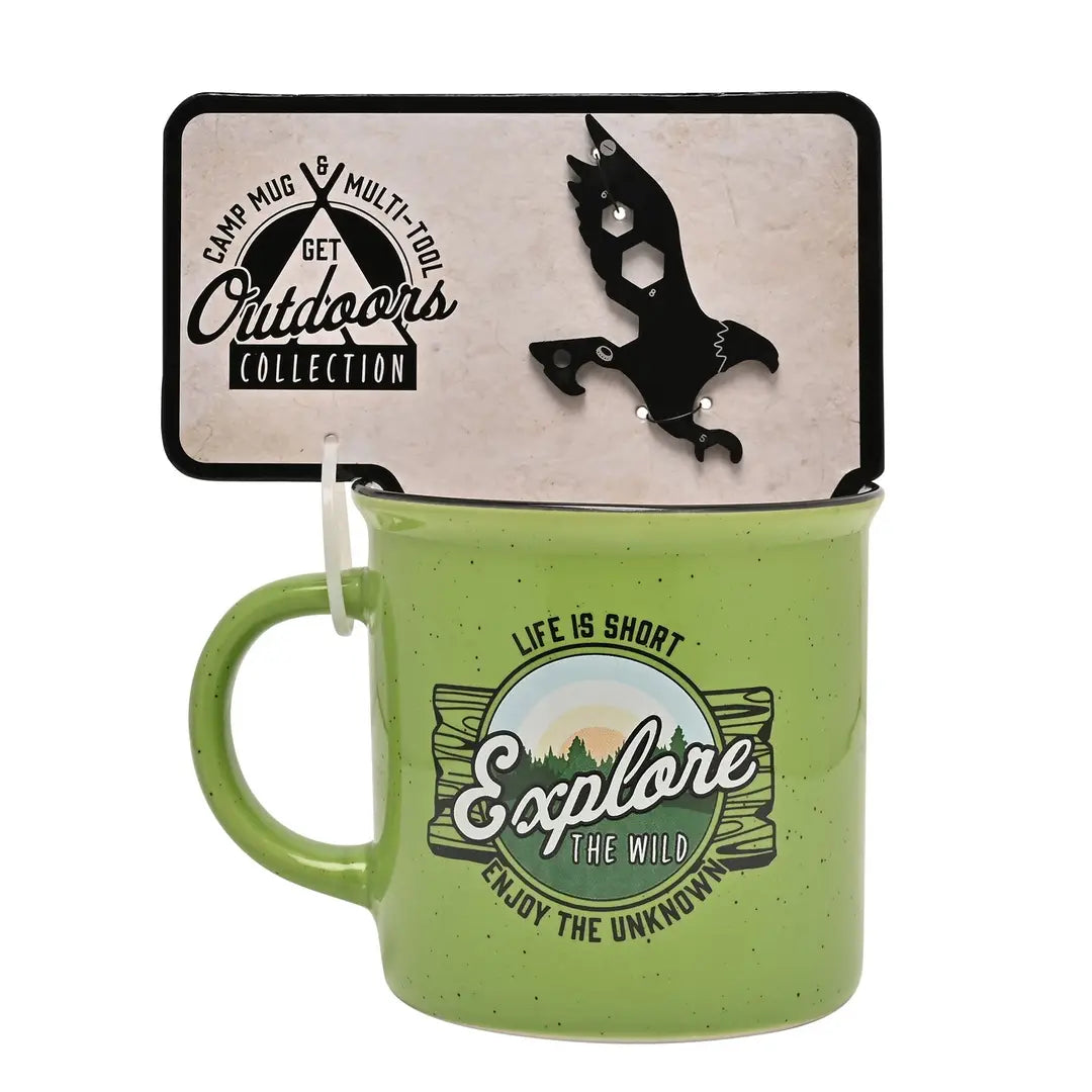 Harvey Makin Camp Mug & Mountain Multi Tool Set 'explorer'