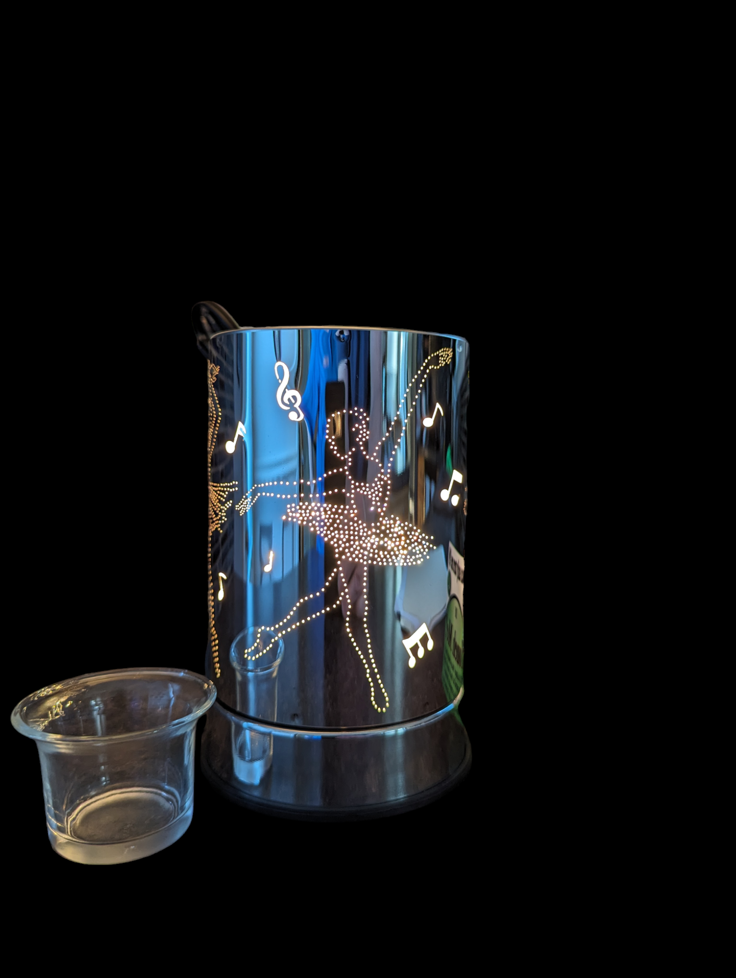 Touch Sensor Lamp- Silver Solo Dancer w/Scented Oil Holder