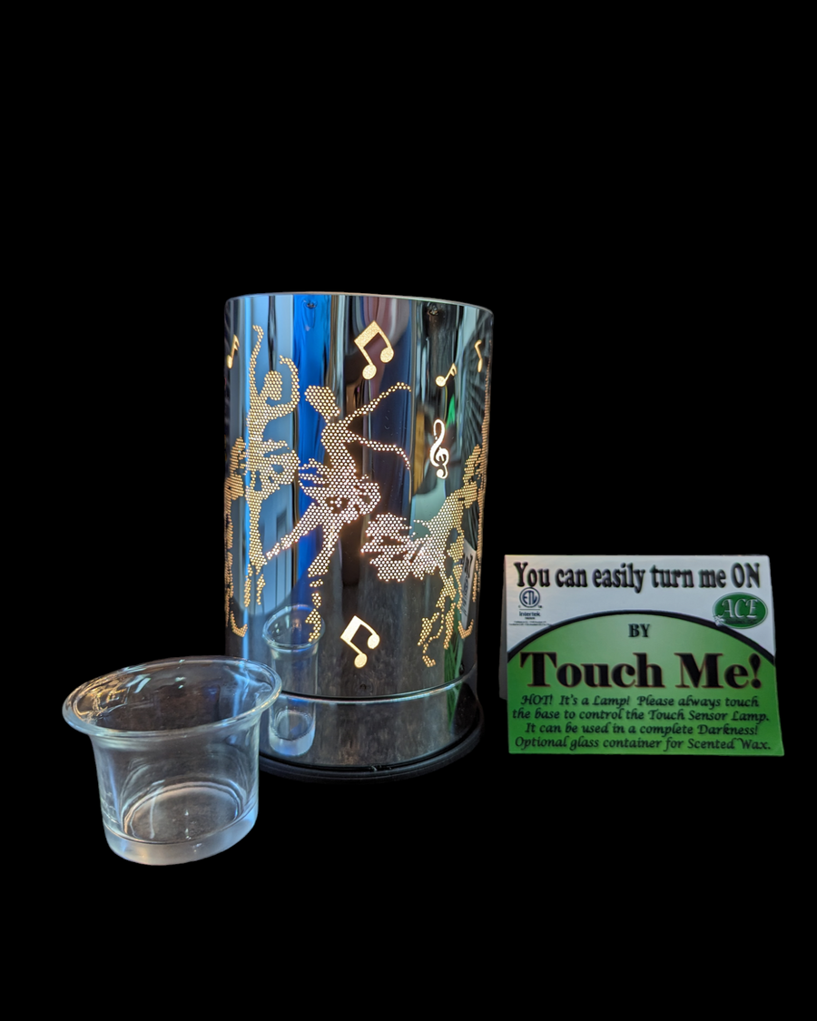 Touch Sensor Lamp- Silver Solo Dancer w/Scented Oil Holder