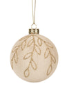 Ivory Sugar / Gold Leaf Ball Ornament