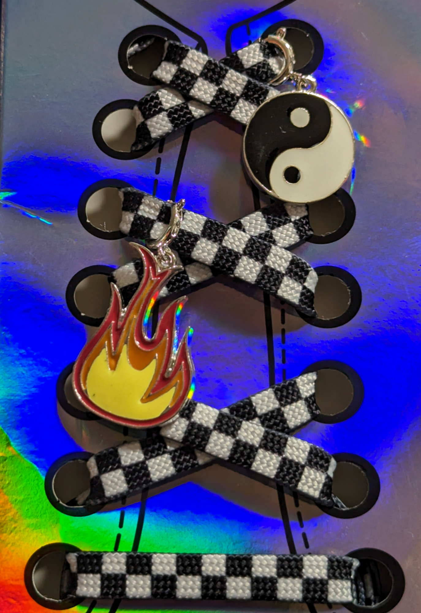 Checker Shoe Laces + Charms