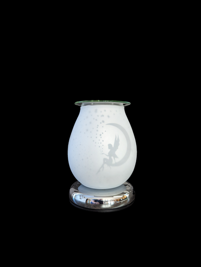 Touch Sensor Eggshell Glass Lamp w/Scented Oil Holder