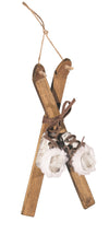 Wooden Skis W/Boots Ornament