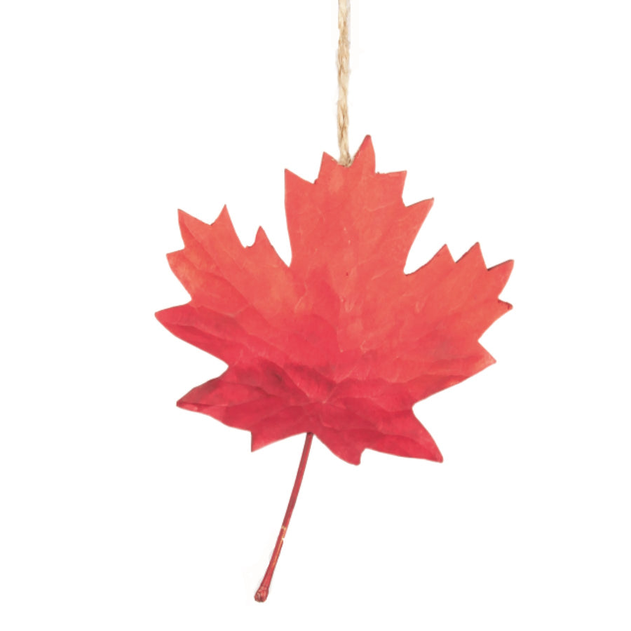 Maple Leaf Wood Ornament