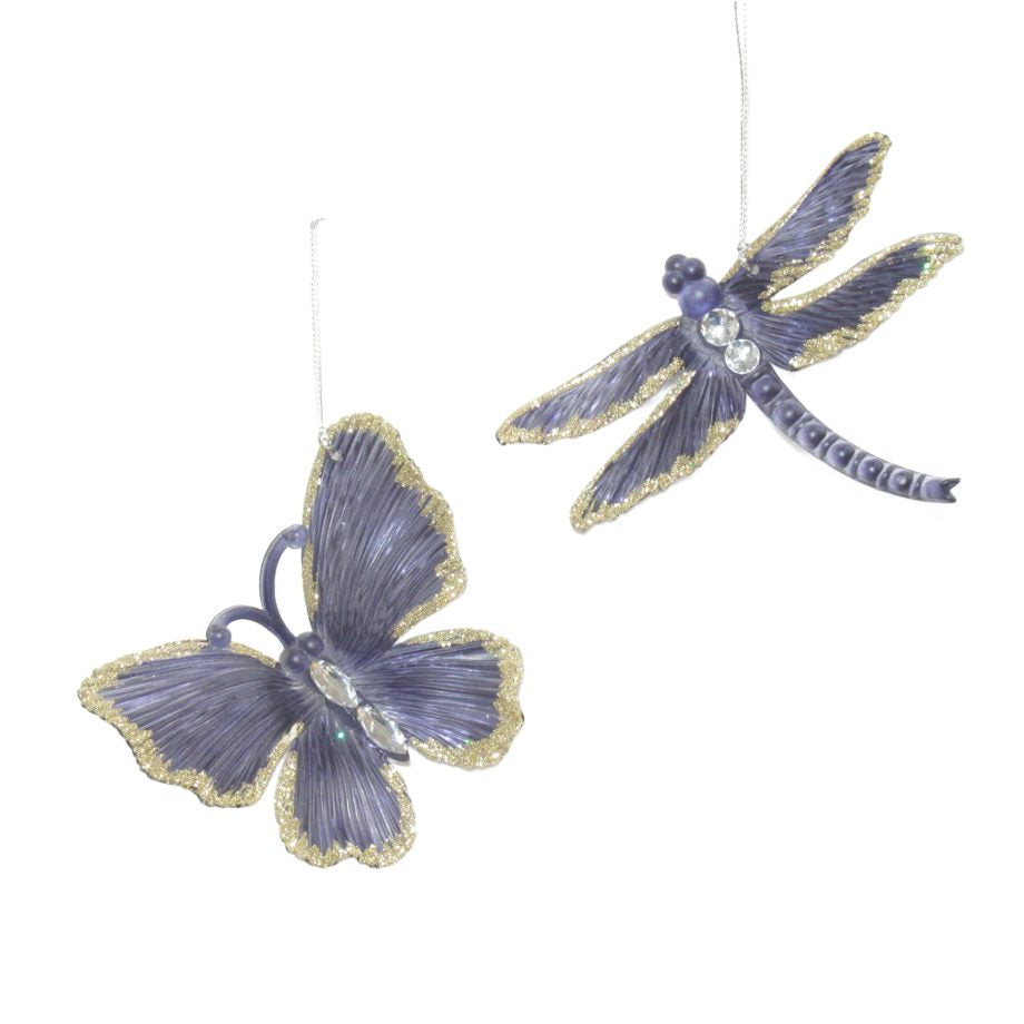 Butterfly & Dragonfly Ink Blue W/LT Gold Glitter