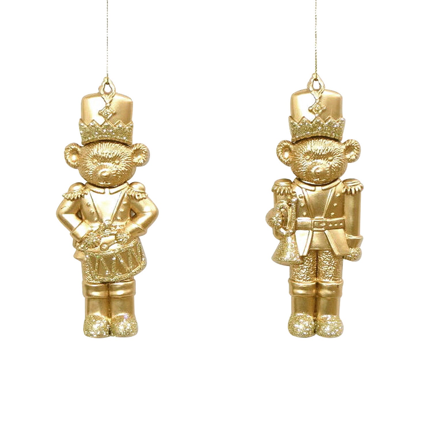 Gold Bear Soldier Ornament