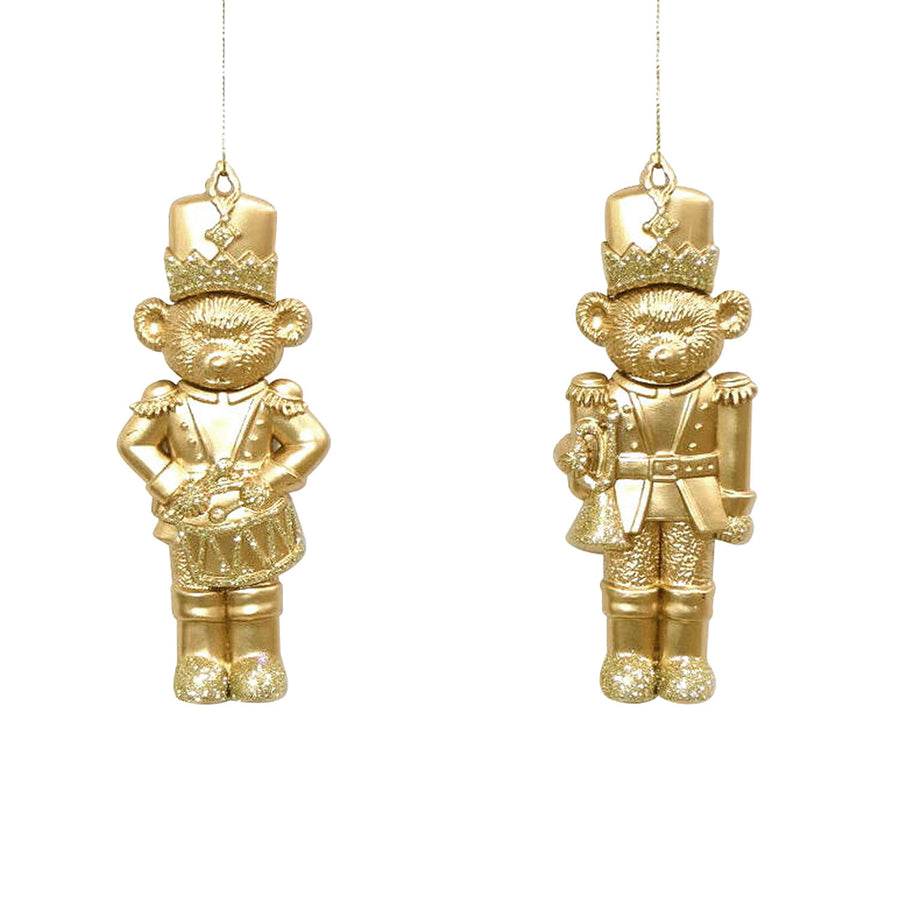 Gold Bear Soldier Ornament