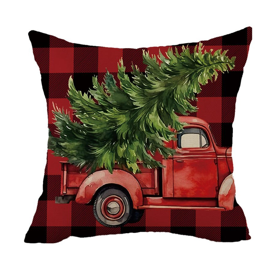 Decorative Cushion "Red Truck W/Tree"