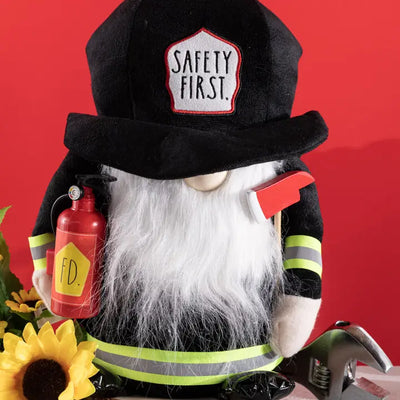 Rae Dunn "Safety First" Firefighter Gnome