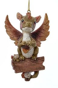 Brown, Green & Copper Dragon Ornaments