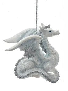 Silver and White Dragon Ornaments