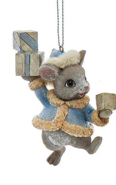 Mice W/Blue Coat & Hat Ornament