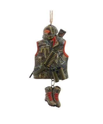 Hunting Vest, Hat & Boots Ornament