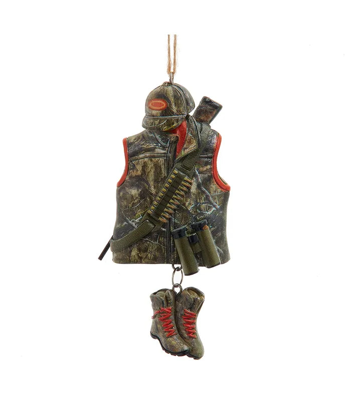 Hunting Vest, Hat & Boots Ornament
