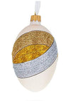 Louis-Francois Designer Jeweled Trinity Band Glass Egg Ornament