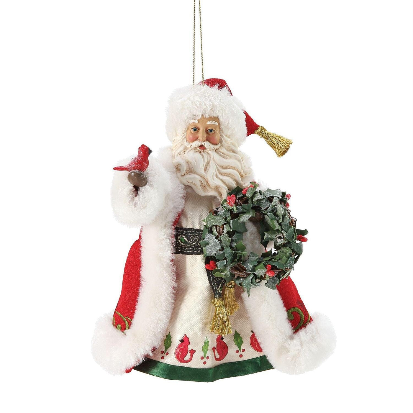 Merry Cardinal/Santa Ornament