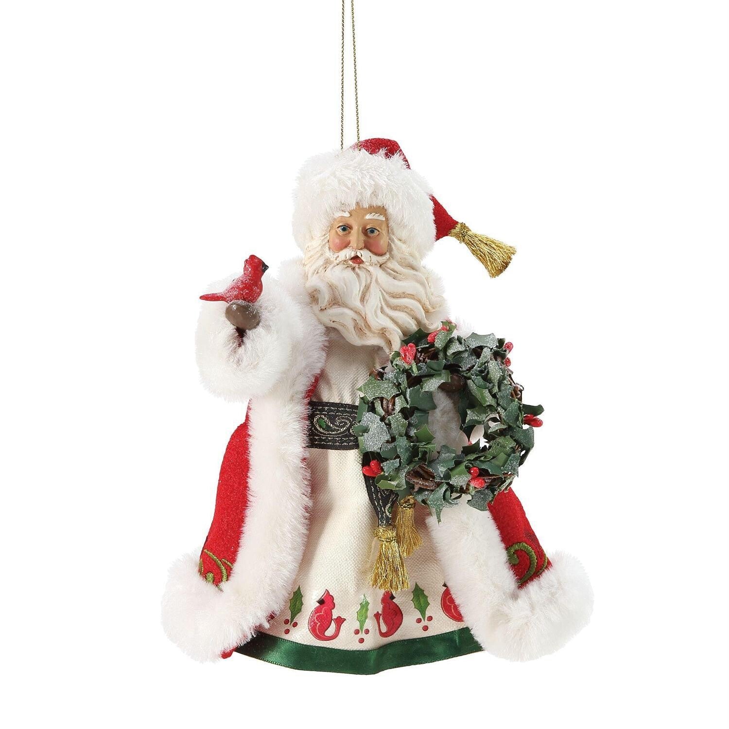 Merry Cardinal/Santa Ornament
