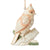 JS White Woodland Cardinal on Branch Ornament