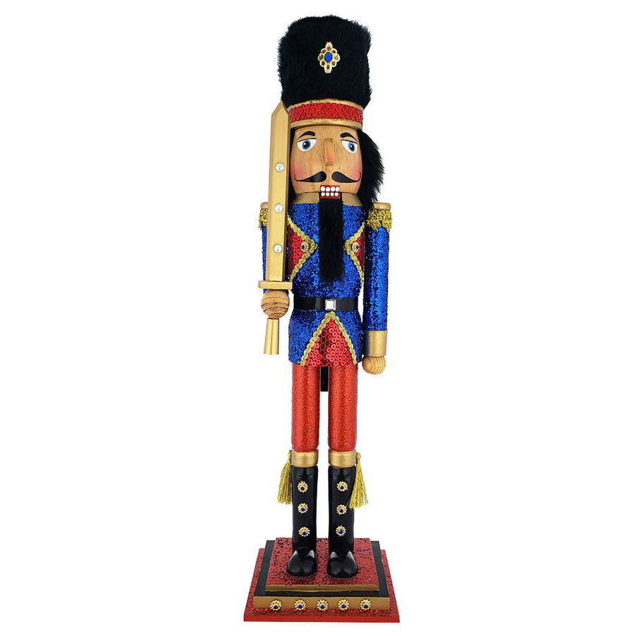 Soldier Nutcracker in Glitter Blue 20-Inch