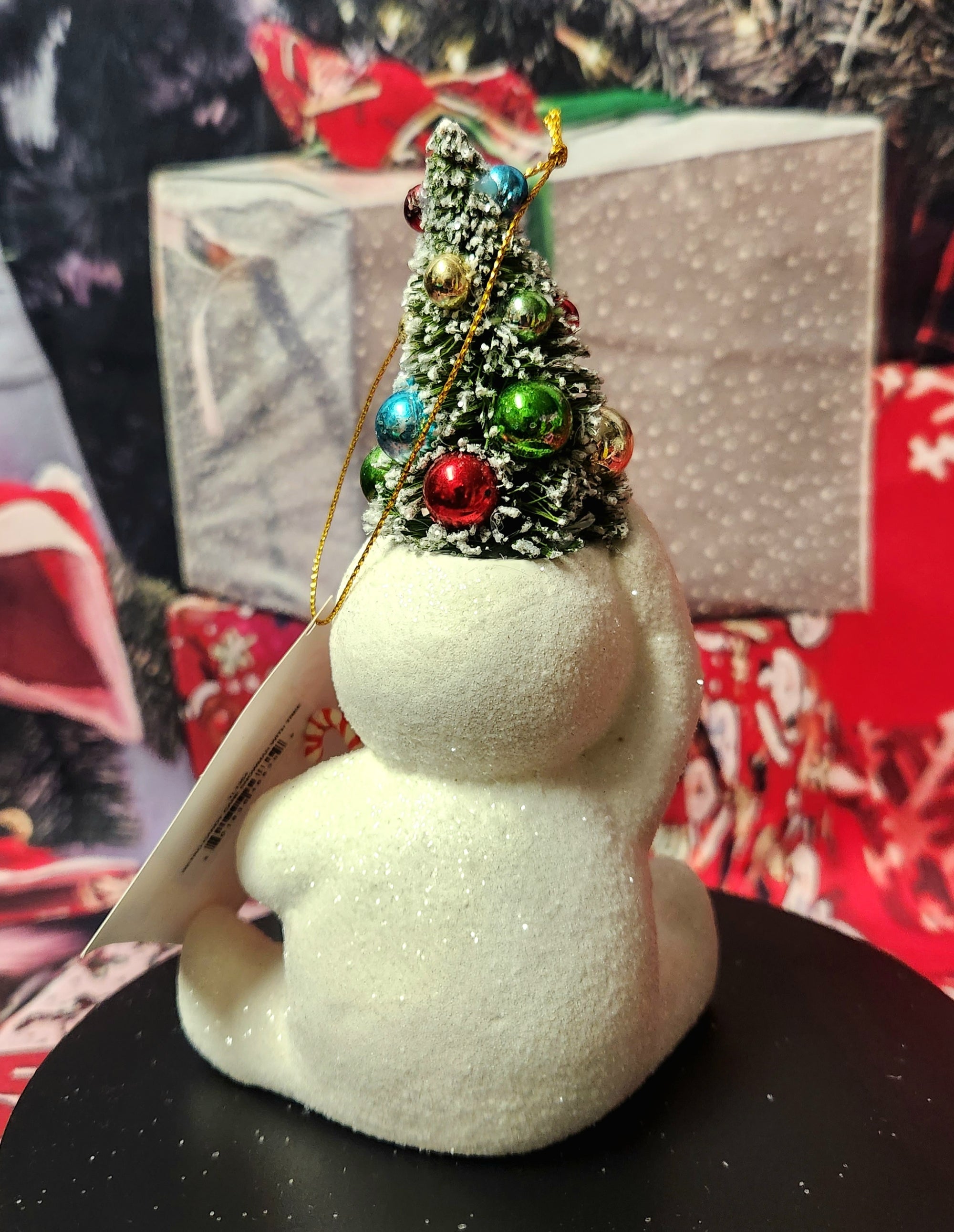 Retro Candy Cane Snowman w/Tree Sm.