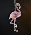 Ornament Clear/Pink Frosted Flamingo