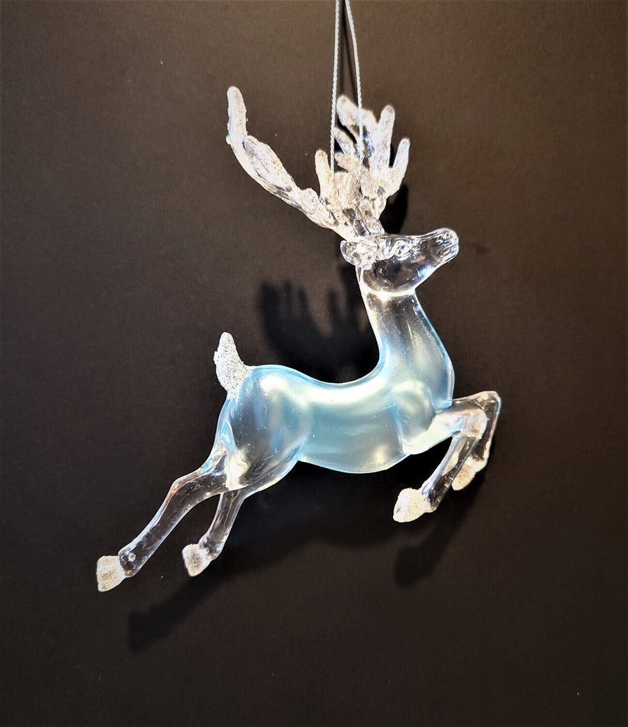 Ornament Blue/Clear Reindeer