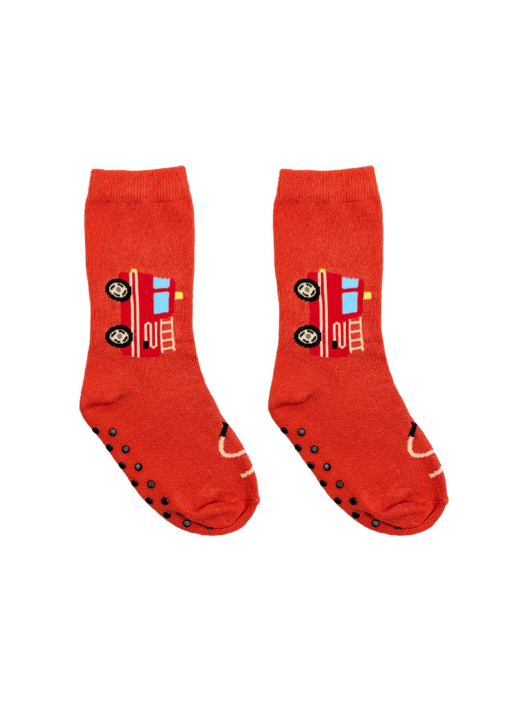 Kids Crew Sock 3D Fire Truck