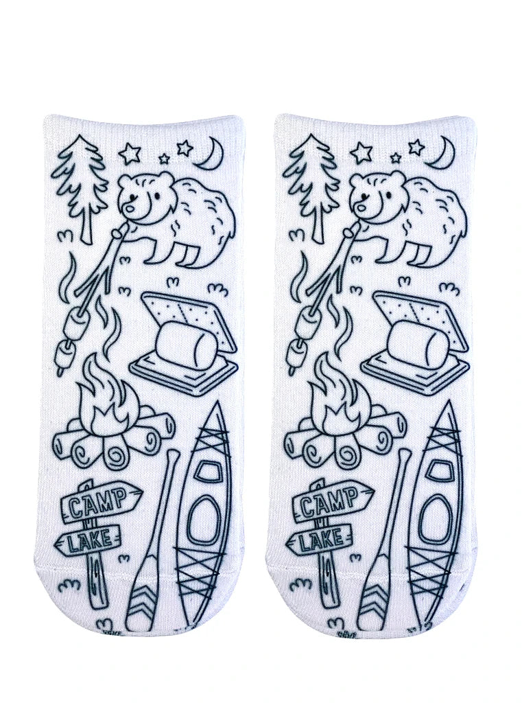 Camping Coloring Sock
