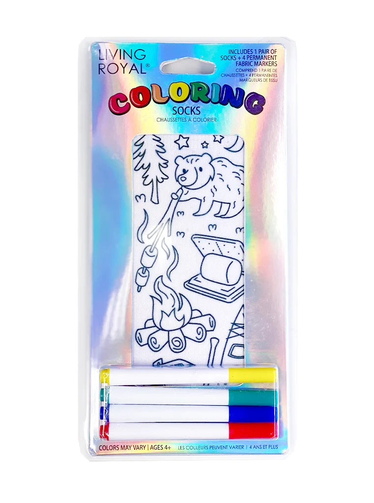 Camping Coloring Sock